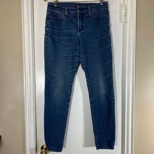 NYDJ Legging Womens Size 8 Blue Medium Wash Denim Mid Rise Distressed Jeans